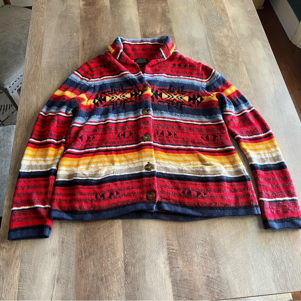Pendleton Southwestern Aztec Striped Sweater Size Medium